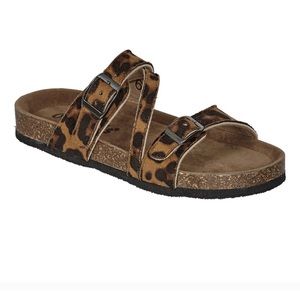 Leopard Strappy Slide Sandals